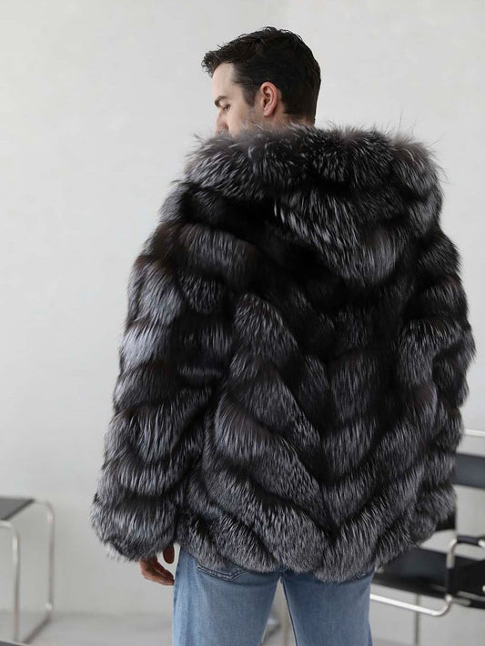 Real Fox Fur Coats Hooded Bombers