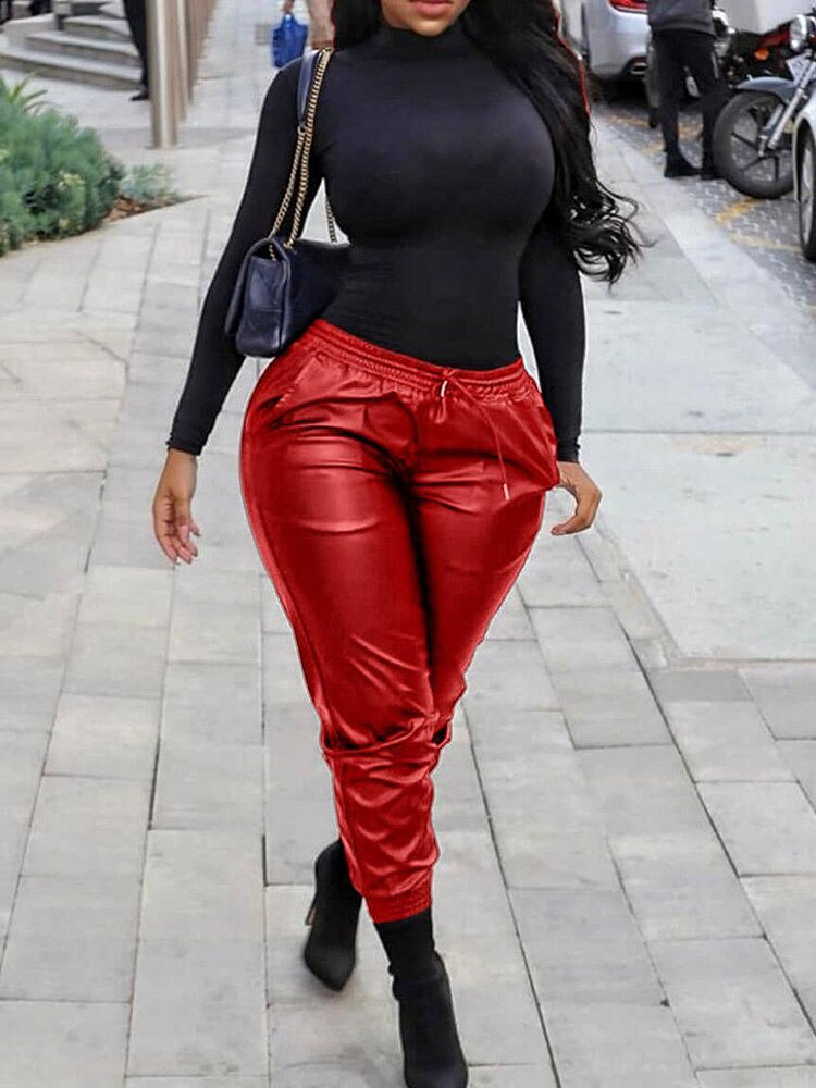 Pu Leather Pants Plus Size