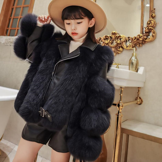 Genuine Fur Moto Jackets For Girls