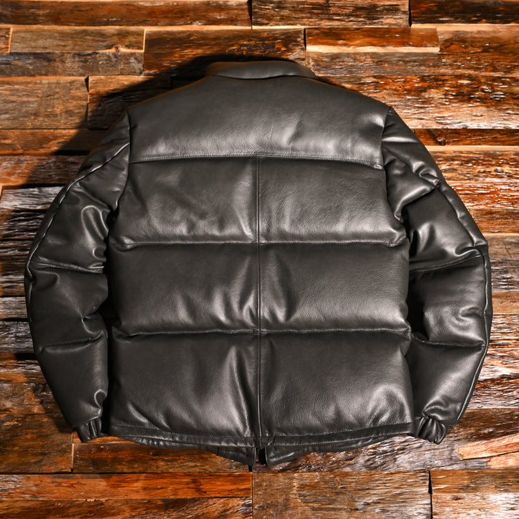 Genuine Leather Duck Down Coat