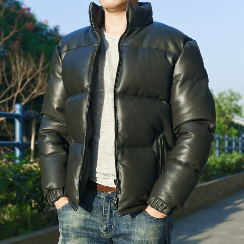 Genuine Leather Duck Down Coat