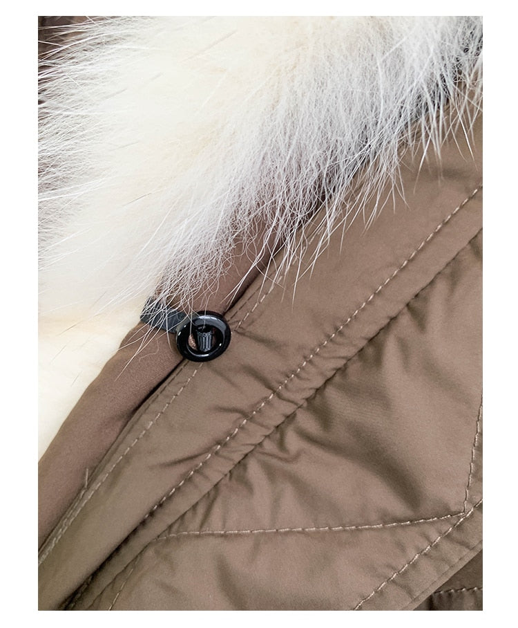 Boyfriend Style Real Fur Collar Duck Down Puffer Coat
