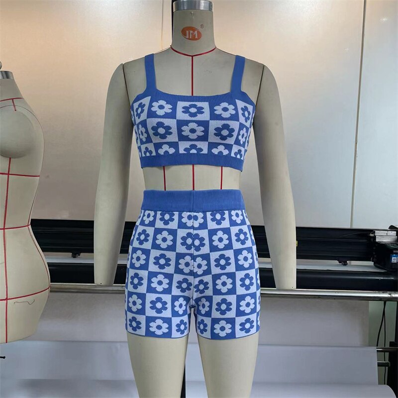 Strap Crop Top & Shorts Sets