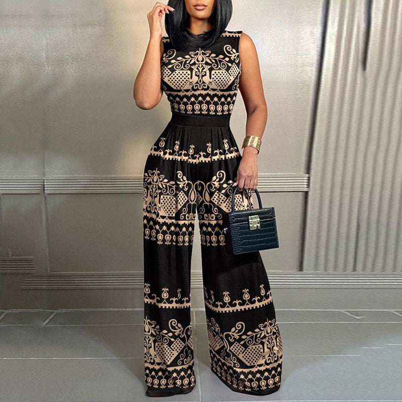 Deep V Short Sleeve Wide Leg Jumpsuits