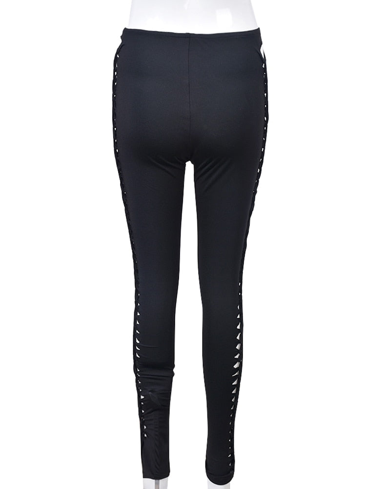 Side Hole Cut Out Tight Leggings