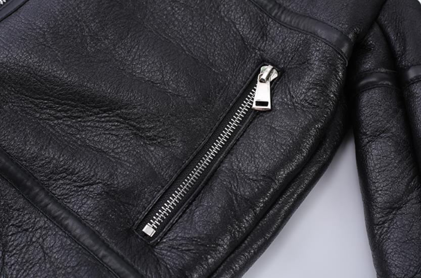 Genuine Leather Long Coats Lambs Wool Liner Boys Girls