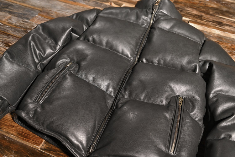 Genuine Leather Duck Down Coat