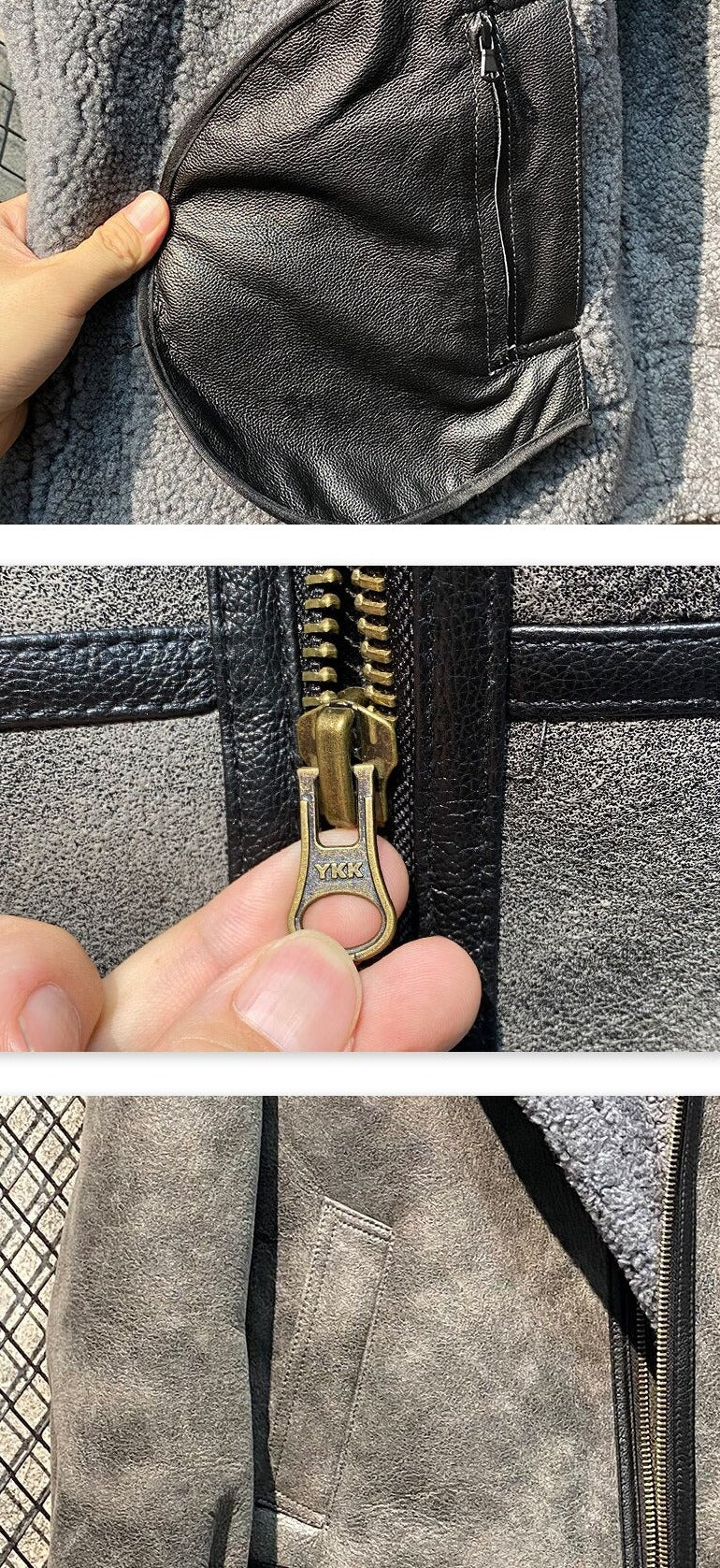 Genuine Leather Coat Real Shearling Fur