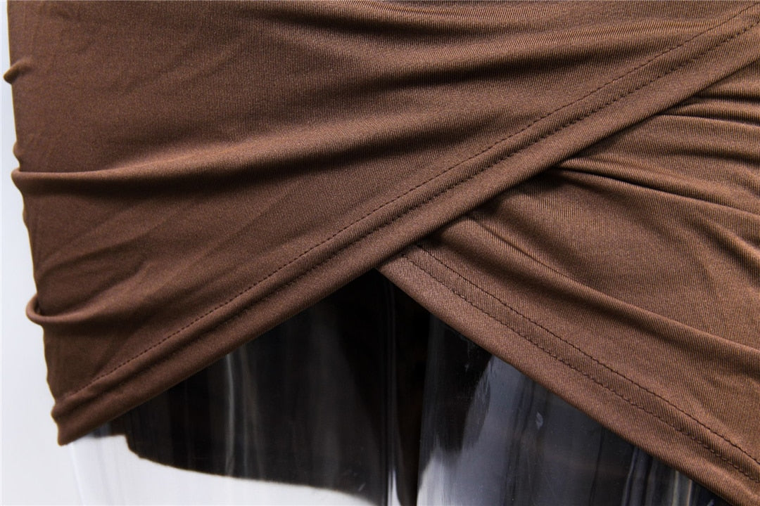 Tube Pleated Cross Twist Backless Mini Dress