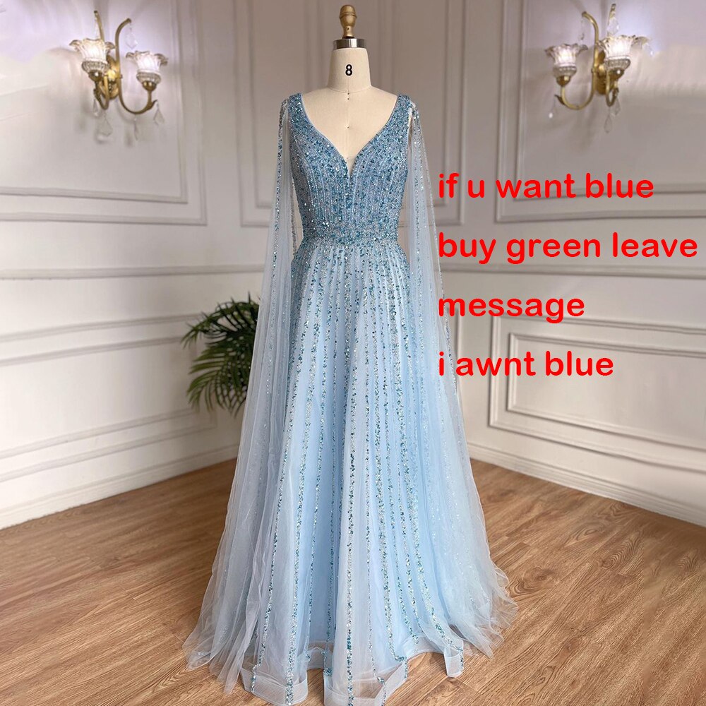 Luxury Sequin One Cape Sleeves Floor-Length Dresses