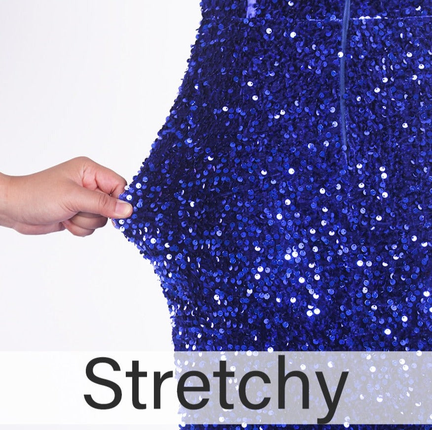 Red Sequin Sleeveless Maxi Mermaid Evening Dresses