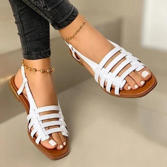 Open Toe Flat Roman Back Strap Sandals