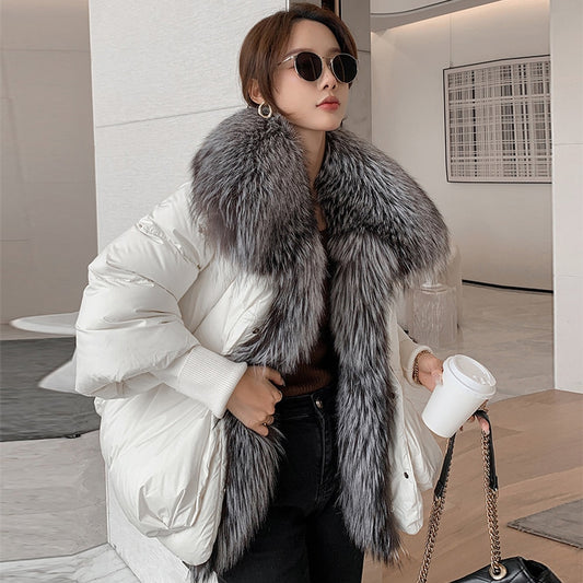 Goose Down Big Fur Collar Puffer Jackets
