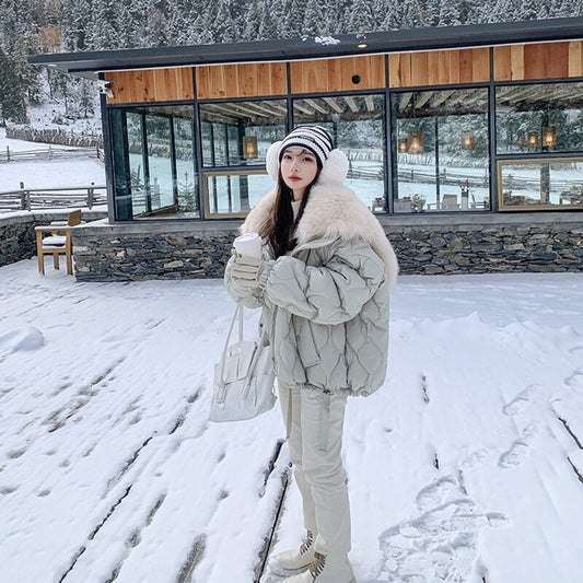 Big Fur Collar Oversized Duck Down Coats