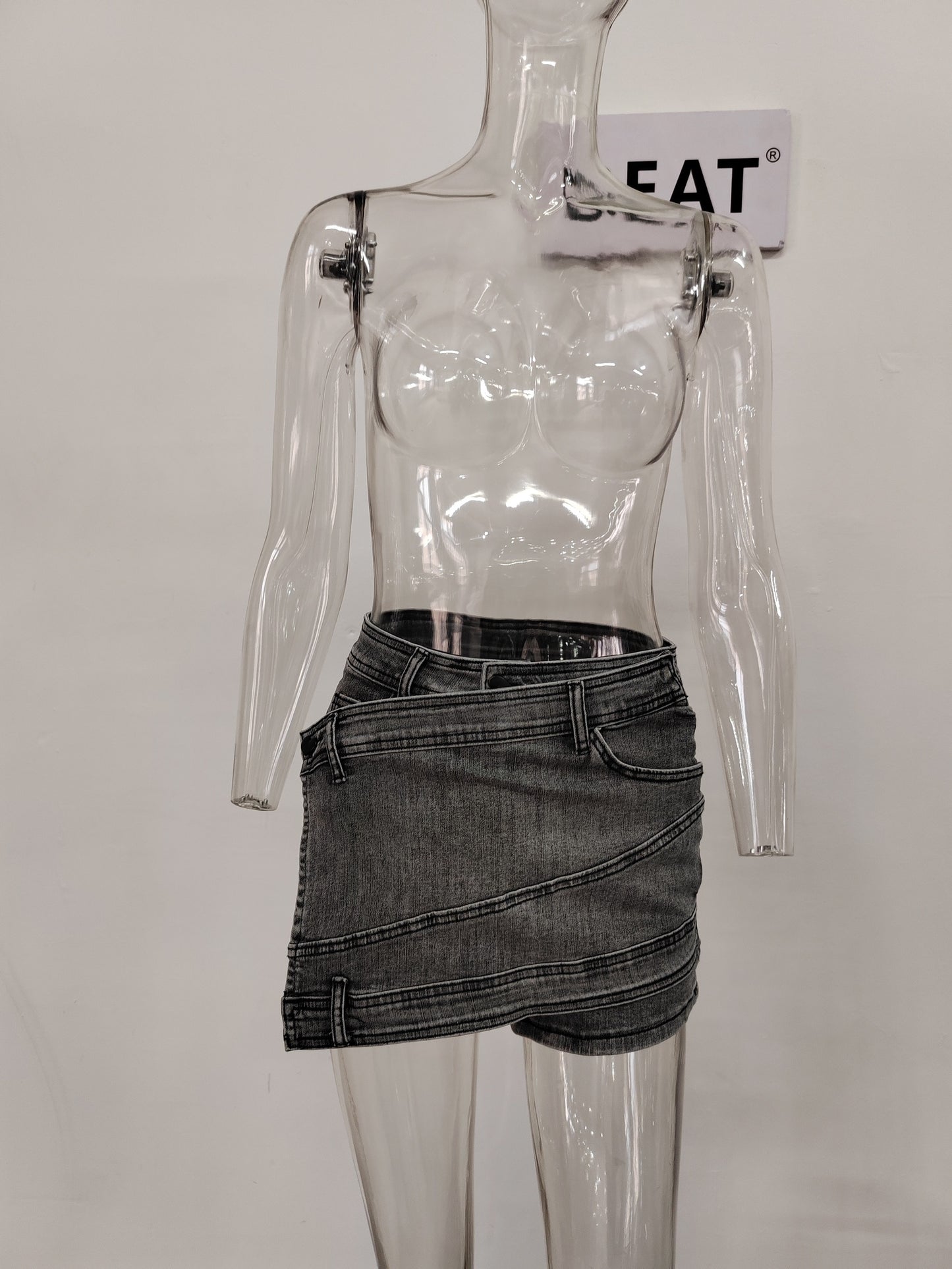 High Waist Irregular Skirts Denim Shorts