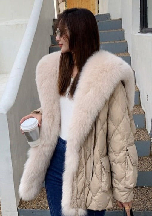 Oversize Down Puffer Coats Big Fur Collar