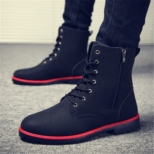 British Army High Top Side Zipper Men's Boots