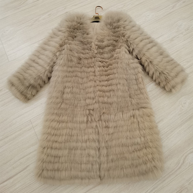 Fur Strip Sewed X-Long Coats