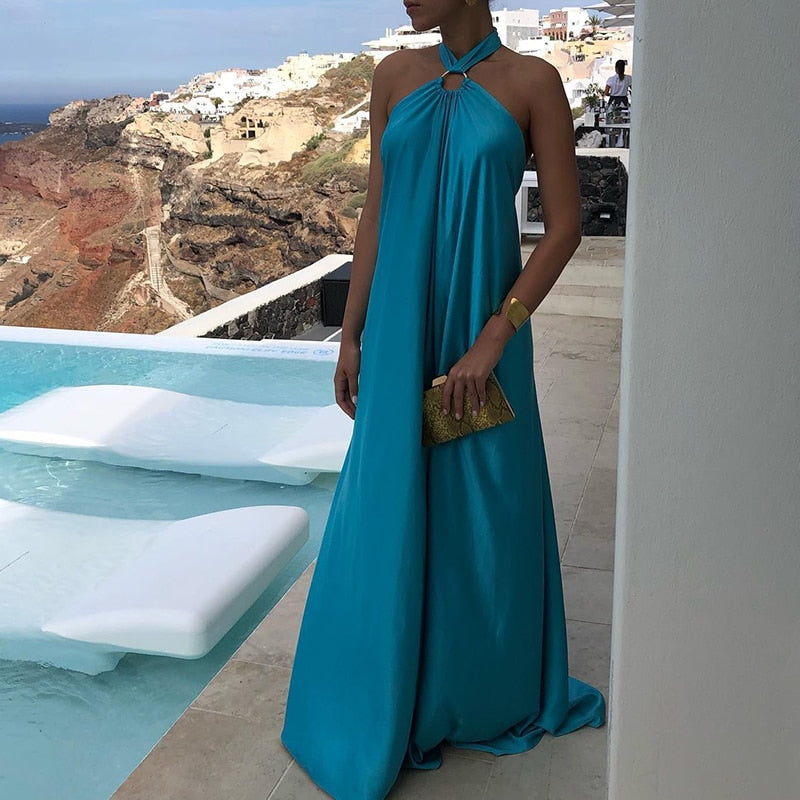 Halter Tube Backless Loose Maxi Dresses