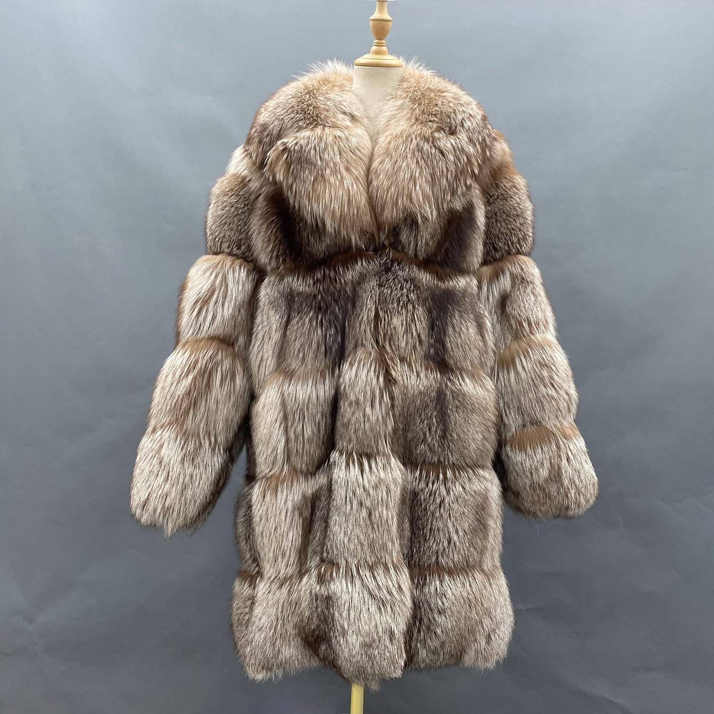 Big Collar Real Fox Fur Long Coats