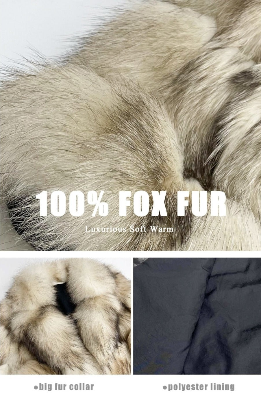 Marble Real Fox Fur Coats