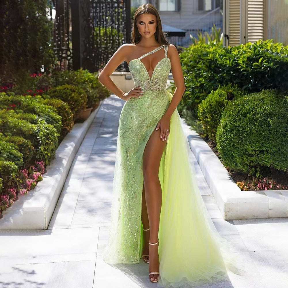 Lemon Green Evening Dresses