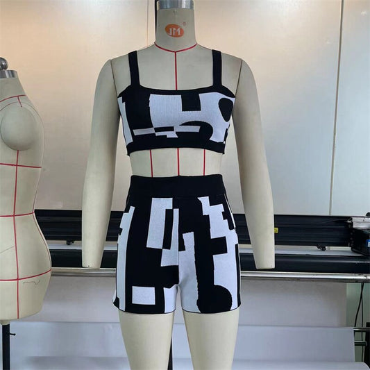 Strap Crop Top & Shorts Sets