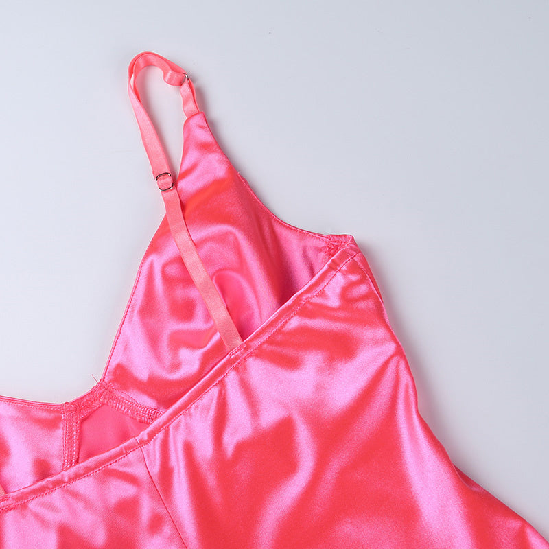 Strap Deep V Backless Rompers