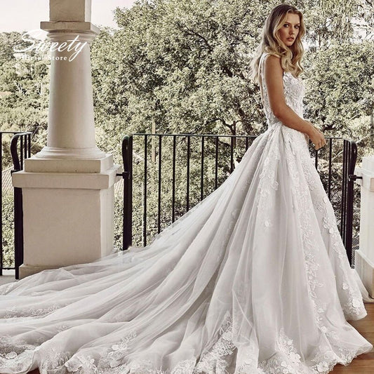 Luxury Flora Lace Detachable 2 In 1 Gowns