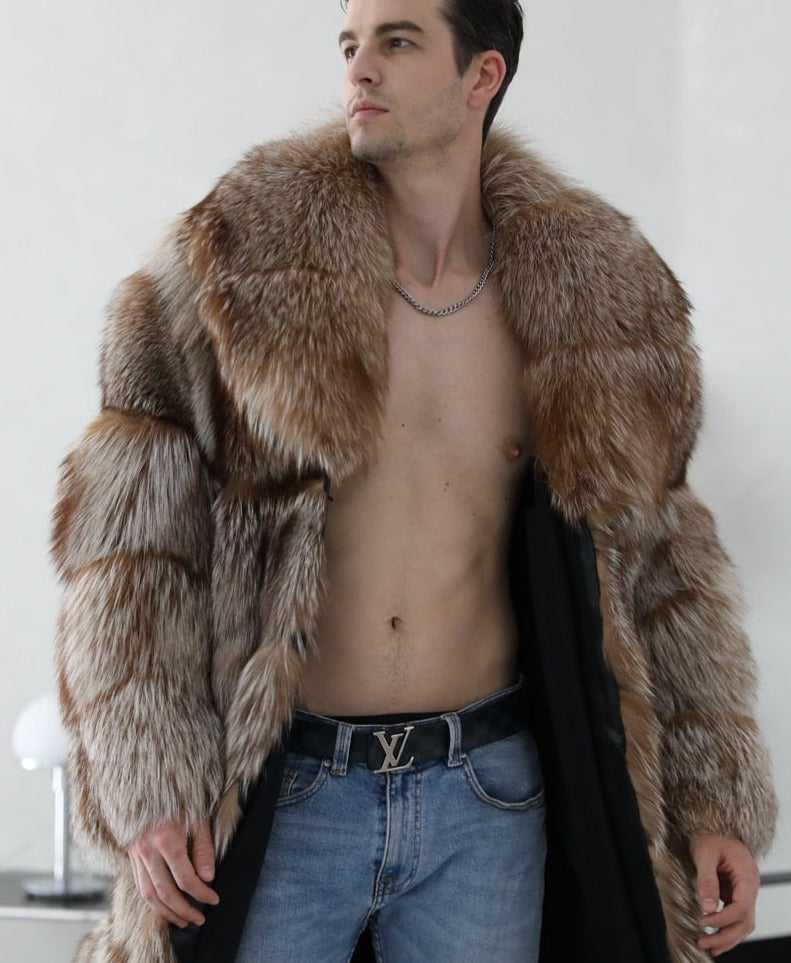 Big Collar Real Fox Fur Long Coats