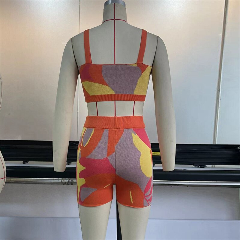Strap Crop Top & Shorts Sets
