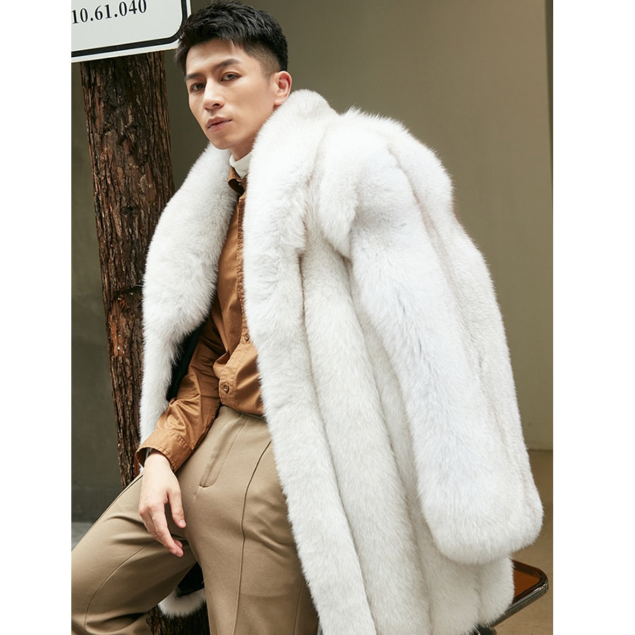Real Fox Fur Mid-Length Fur Coats