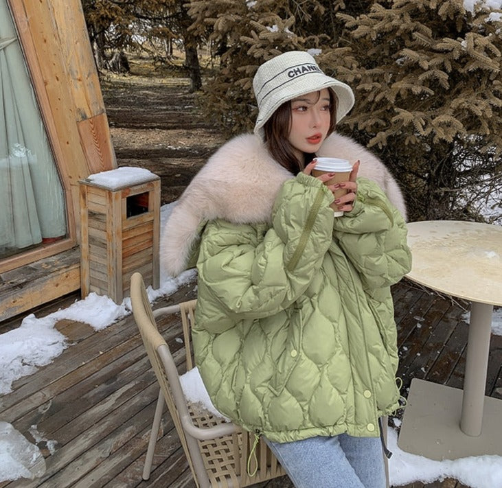 Big Fur Collar Oversized Duck Down Coats