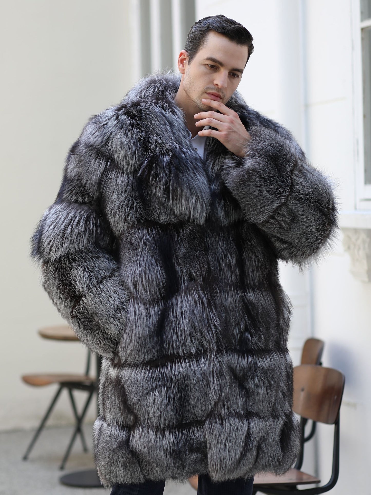 Big Collar Real Fox Fur Long Coats