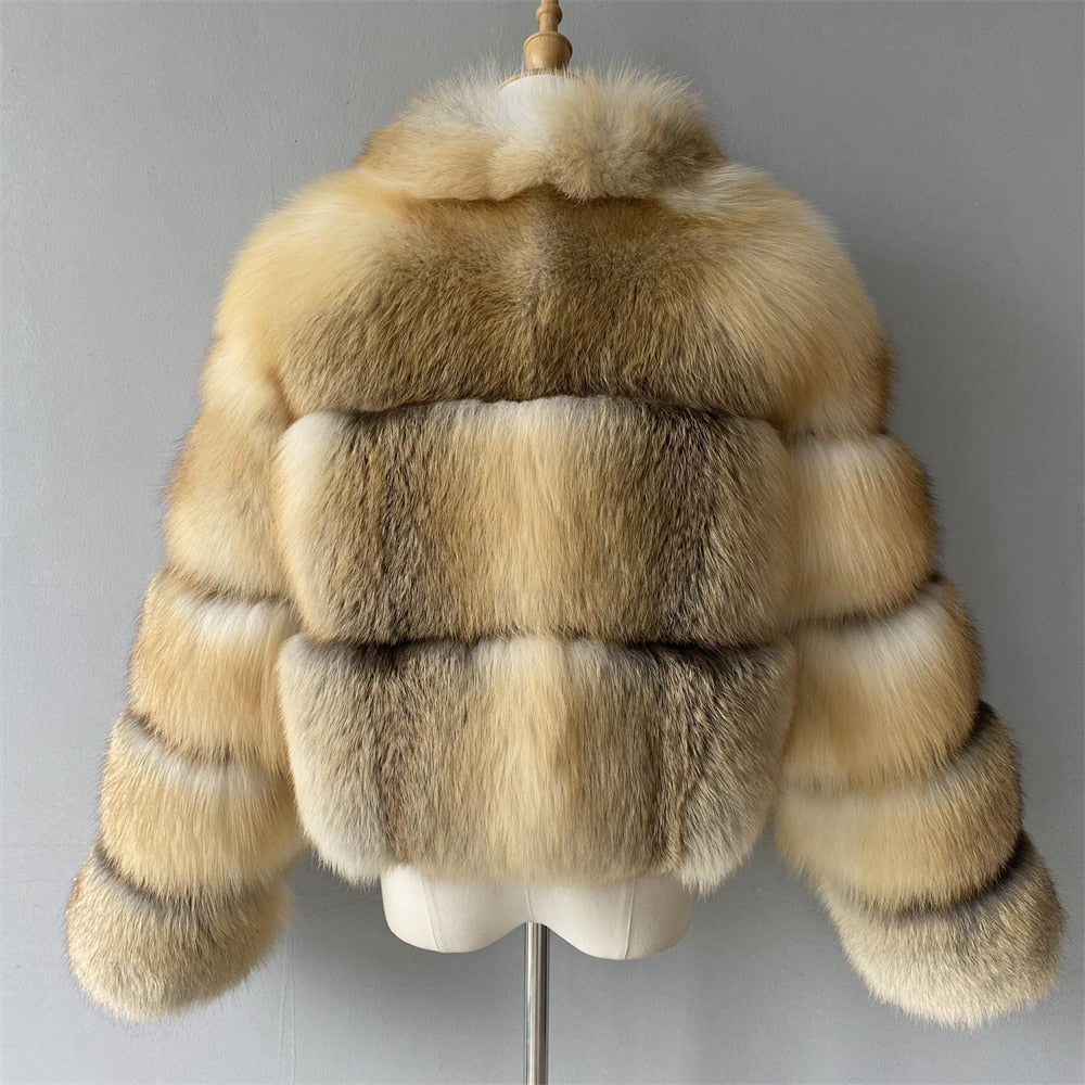 Real Natural Red Fur Coat