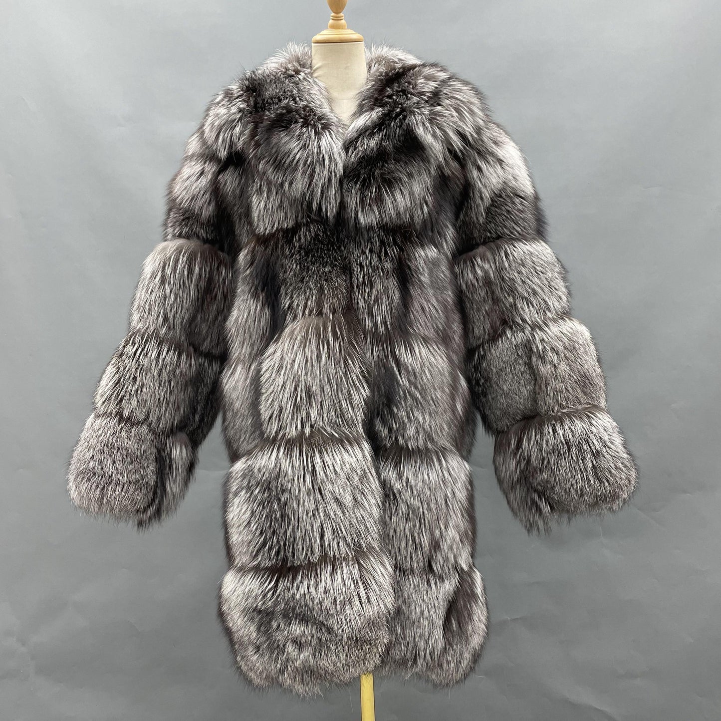 Big Collar Real Fox Fur Long Coats