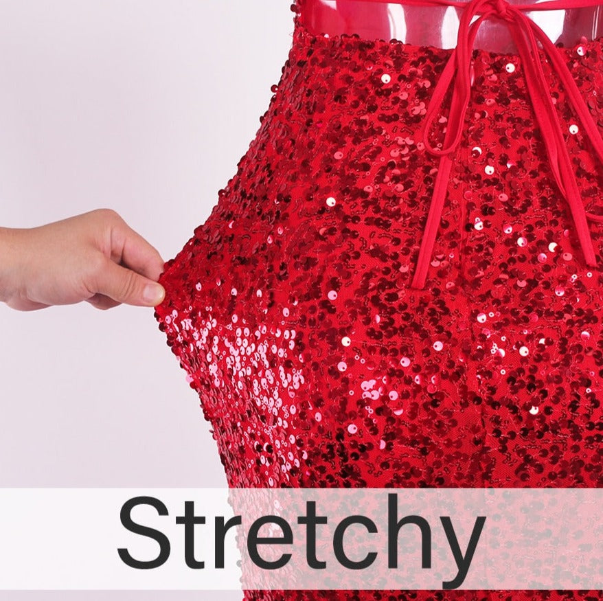 Sequin Sleeveless Deep V Bodycon Mermaid Dresses