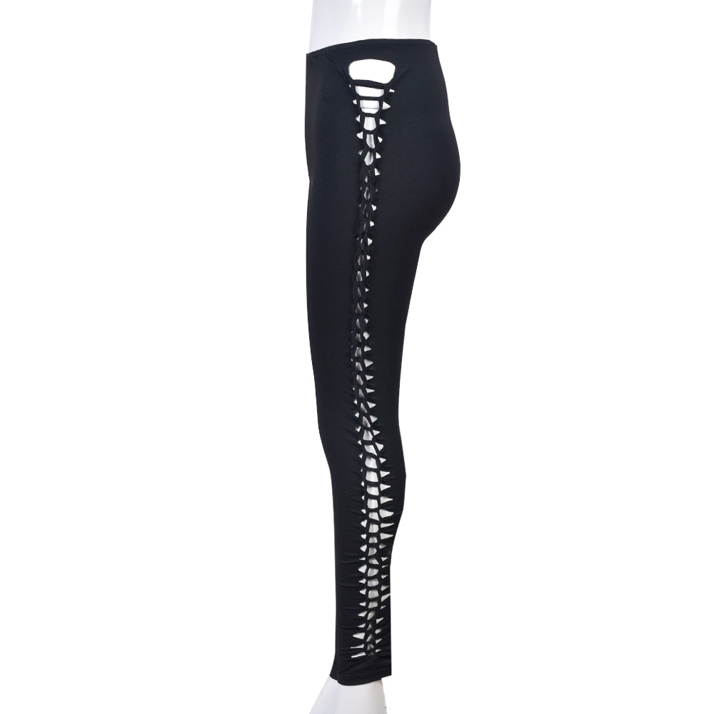 Side Hole Cut Out Tight Leggings