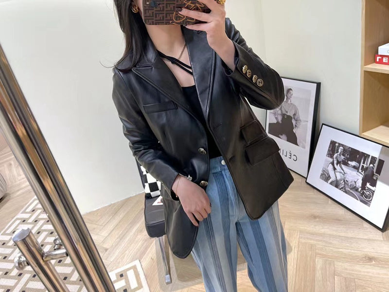 Genuine Leather Blazer Jackets