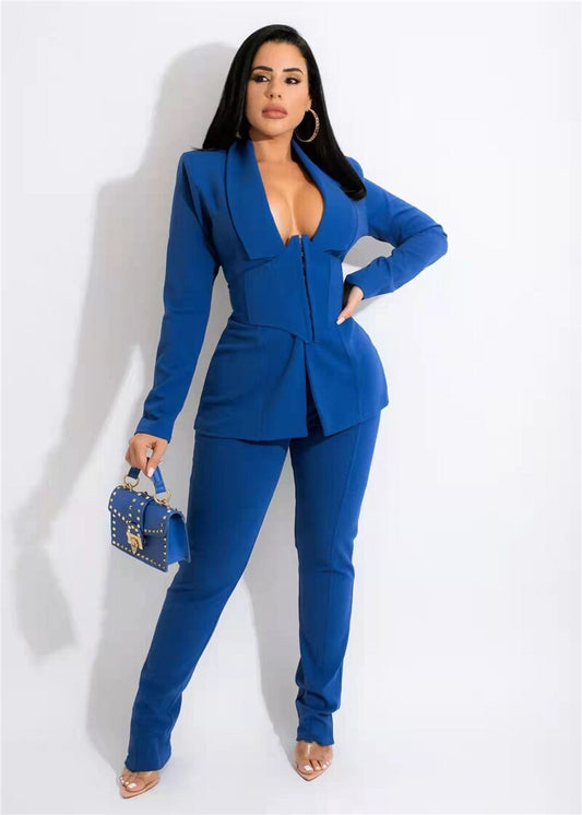 Business Corset Blazer & Pants Sets