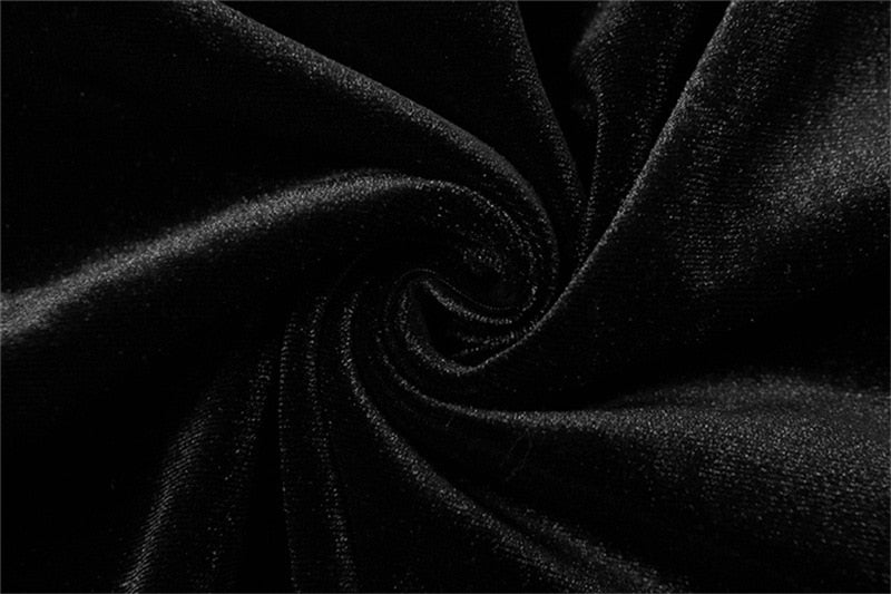 Velvet Choker Halter Hollow Out Lace Up Mini Dress