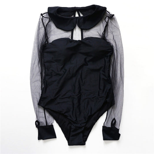 Collect Of Mesh Collar n Cuff One Pieces