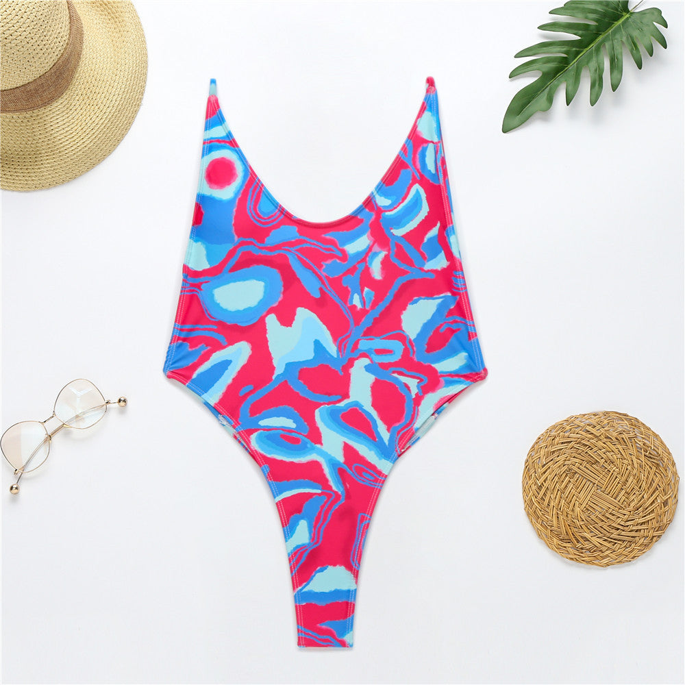 Colorful Mix Backless Thong Monokinis