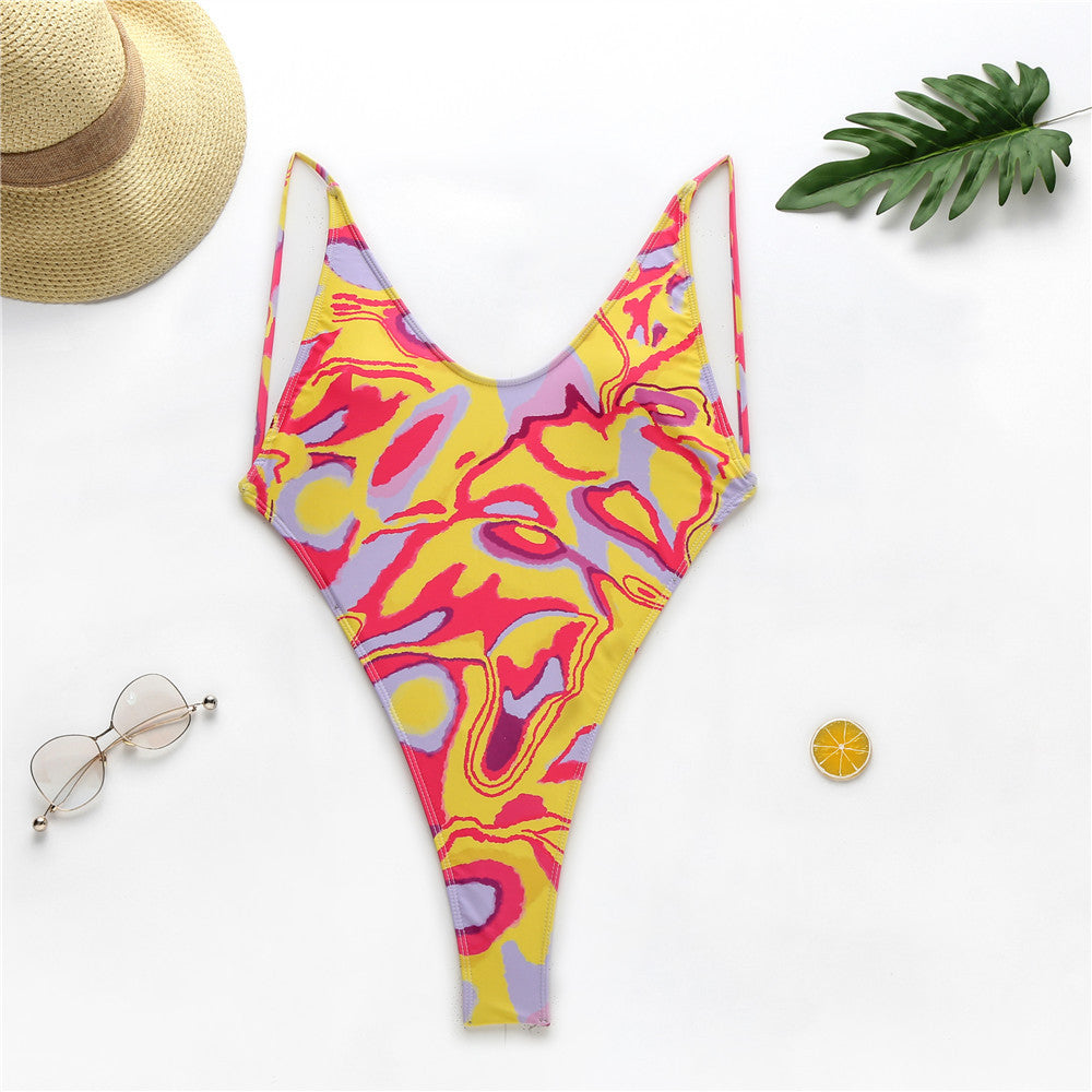 Colorful Mix Backless Thong Monokinis