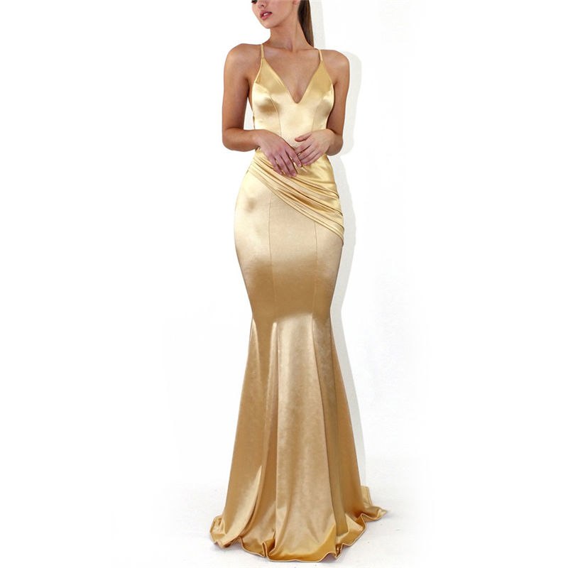Mermaid Deep V Prom Maxi Ball Gown