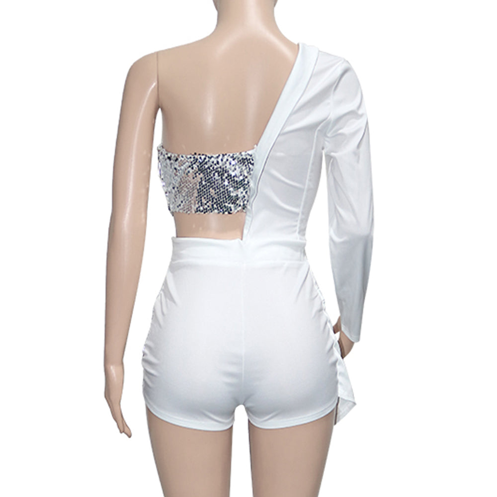 Half Blazer Sequin Rompers