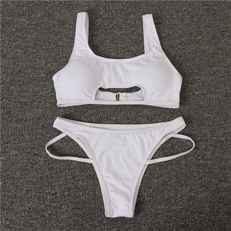 Tank Hollow Out High Cut Two Piece Sets