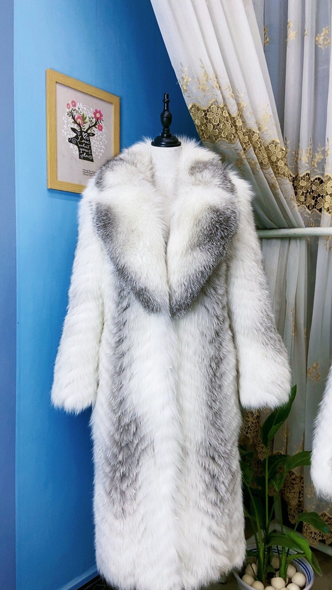 Real Fur Coat Big Fur Collar X-long Coats