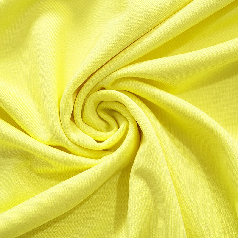 Yellow Hollow Sleeveless Backless Mini Dress