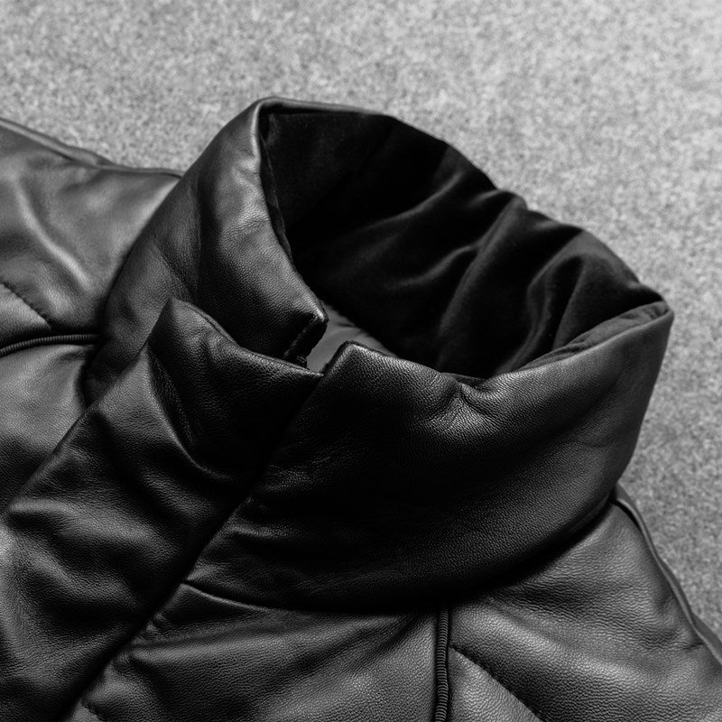 Genuine Leather Down Style Jacket